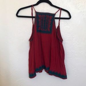 Boho rust top with tie back